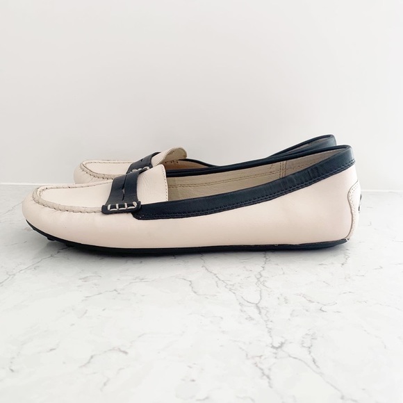 Michael Kors Beige Black Leather Loafers Size 10 - Picture 3 of 7